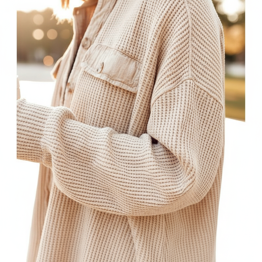 Oversized Textured Shirt Jacket