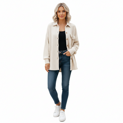 Oversized Textured Shirt Jacket