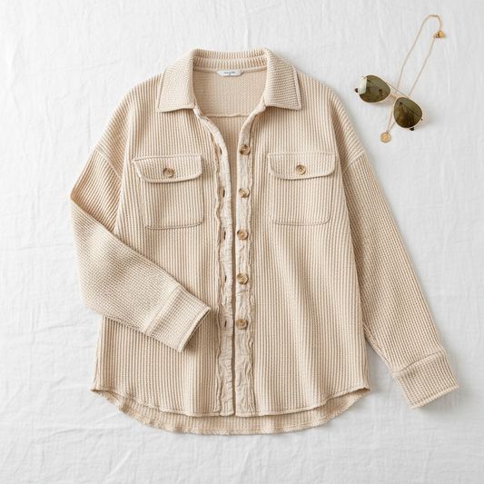 Oversized Textured Shirt Jacket