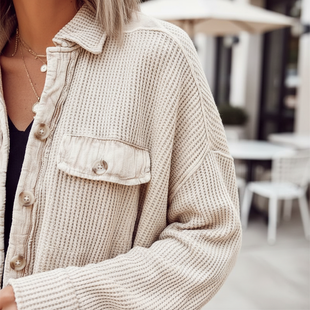 Oversized Textured Shirt Jacket