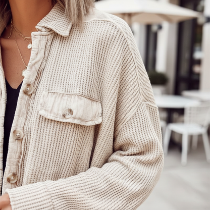 Oversized Textured Shirt Jacket
